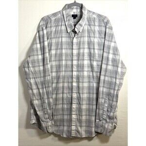 J.Crew Men’s Shirt XL Gray Button Down Long Sleeve Check Casual